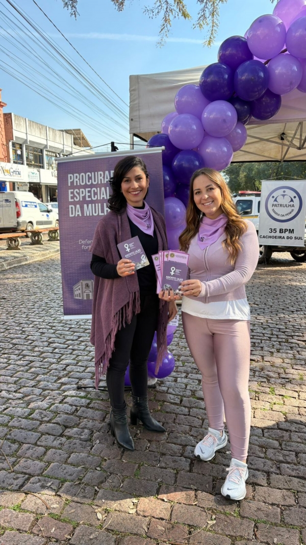 Procuradoria da Mulher promove blitz educativa pelo Agosto Lilás 