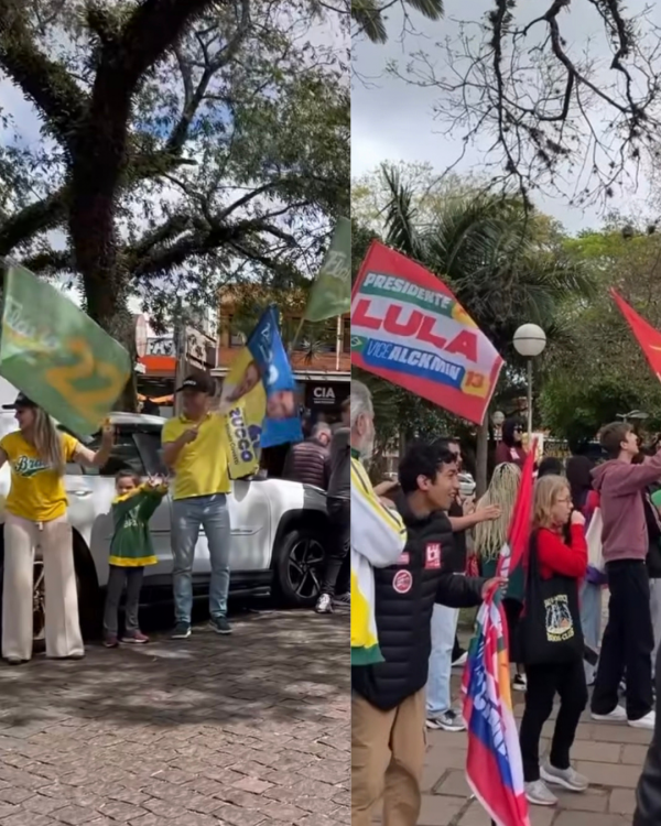 Campanhas de Lula e Flávio agitaram suas bandeiras no Centro 