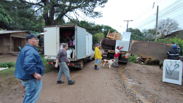 Quase 400 pessoas fora de casa por causa da enchente em Cachoeira do Sul 