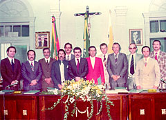 Os vereadores da Arena eleitos no pleito municipal de 1976