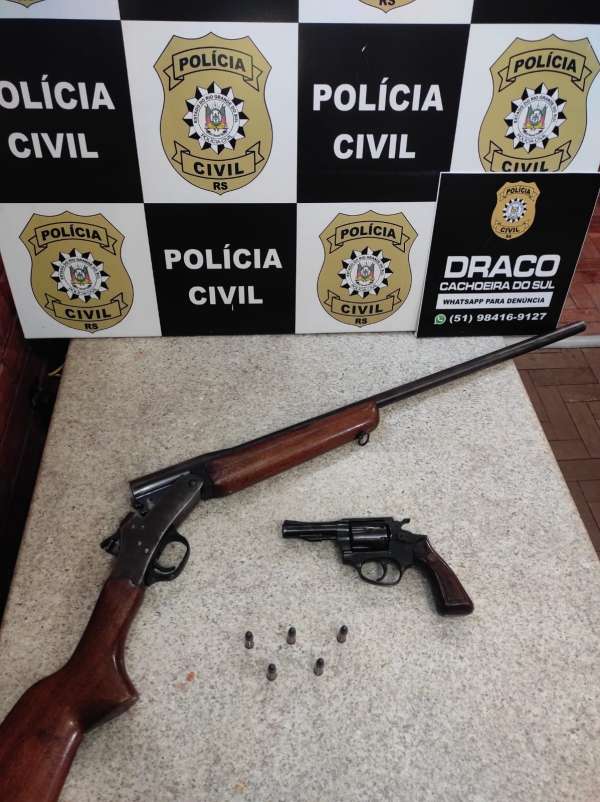 Armas são apreendidas pela Polícia Civil no Bairro Santo Antônio 