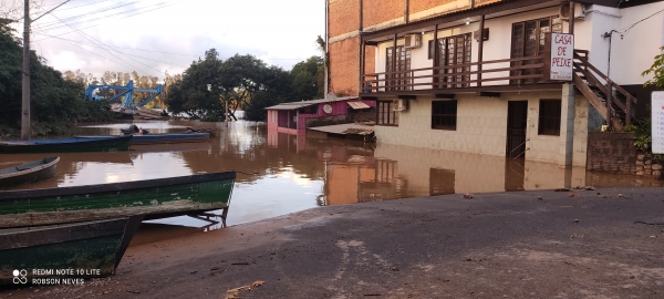Rio Jacuí amanheceu 7,40 metros acima do normal em Cachoeira 