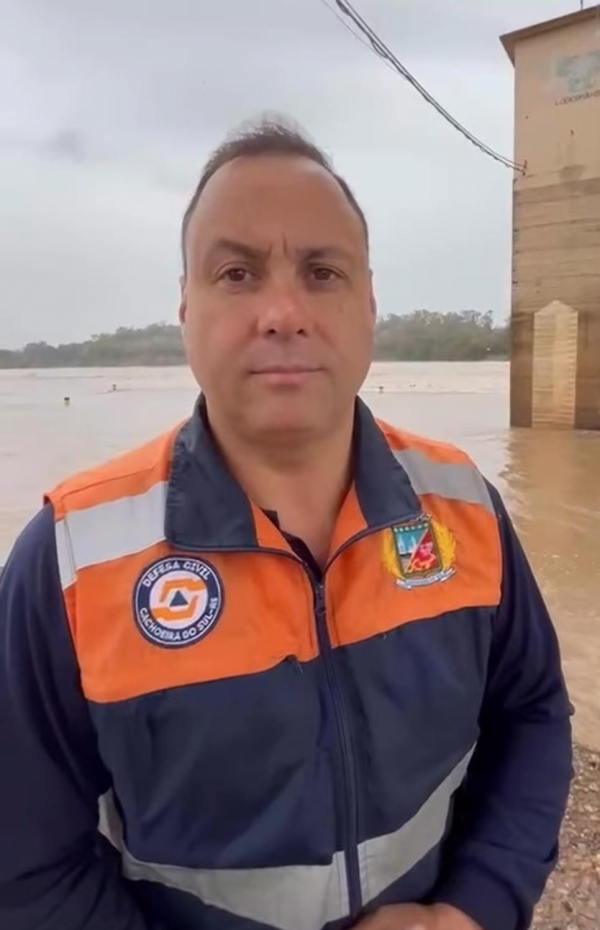 Rio Jacuí está 1,5 metro acima do nível normal em Cachoeira do Sul 