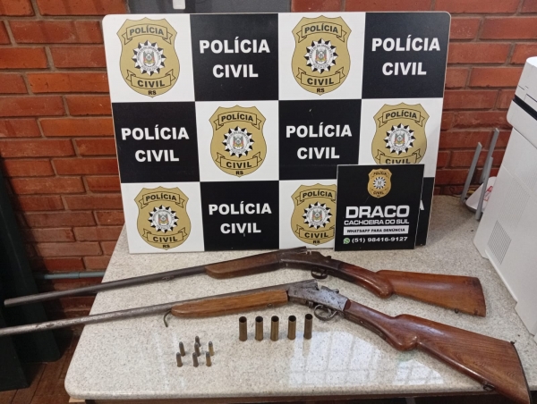 Armas são apreendidas no interior pela Polícia Civil 