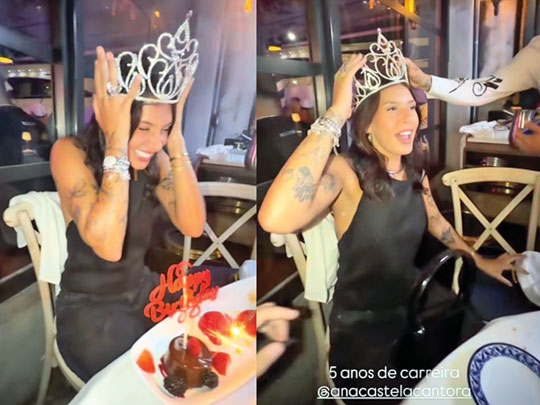 Ana Castela celebra 5 anos de carreira em noitada com amigos