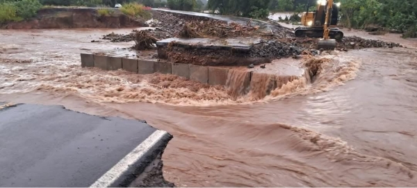 Cheia do Arroio Barriga destruiu desvio na RSC 287