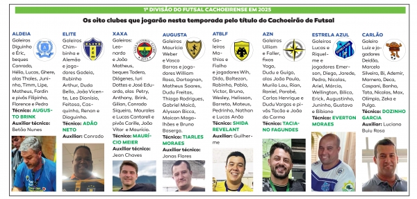 Cachoeirão de Futsal começa nesta sexta-feira no Derlizão