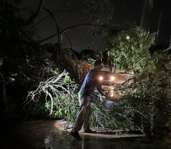 Nove pessoas foram desalojadas pelo temporal em Cachoeira do Sul 