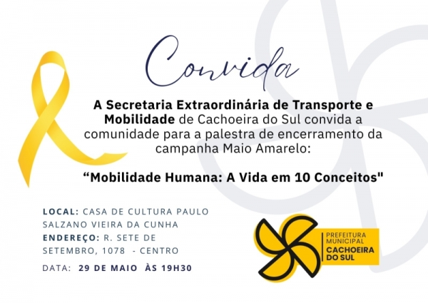 Palestra sobre Mobilidade Urbana encerra campanha do Maio Amarelo