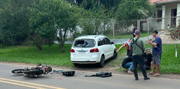 Motociclista fica ferido em acidente na Volta da Charqueada 