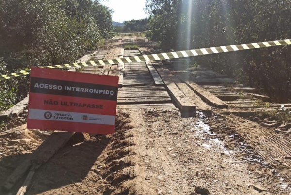  Enchente recua e pontes são interditadas na zona rural de Cachoeira do Sul