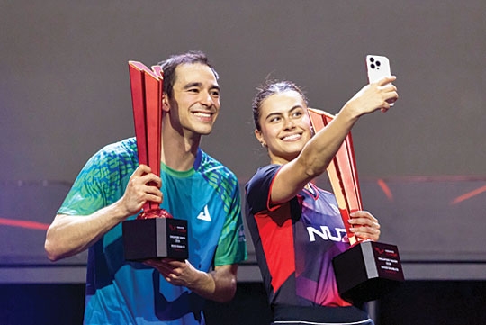 Bruna e Calderano na história