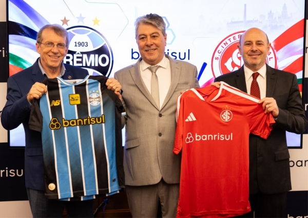 “Sempre que o Rio Grande precisa, o Banrisul joga junto”, diz Fernando Lemos ao anunciar apoio à dupla Gre-Nal
