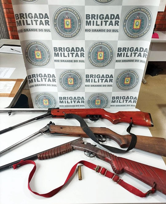 Brigada apreende armas no Botucaraí