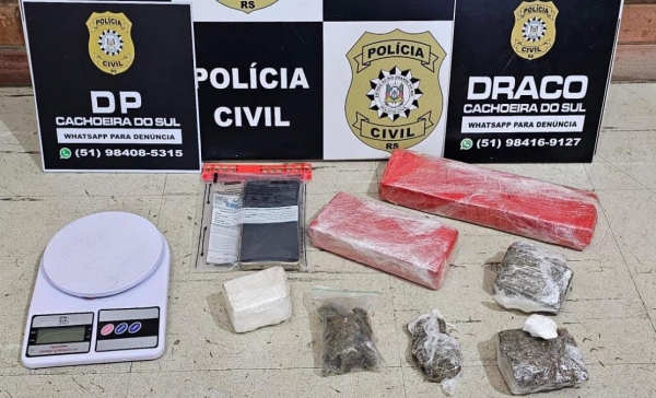 Suspeito de tráfico é preso com cocaína e maconha pela Polícia Civil 
