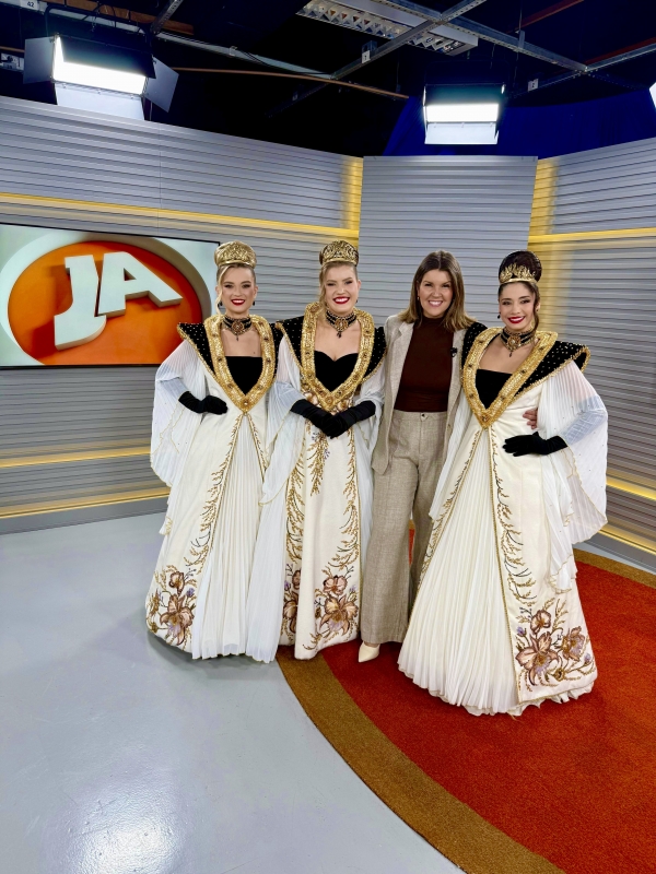 Soberanas da Fenarroz divulgaram feira no Jornal do Almoço