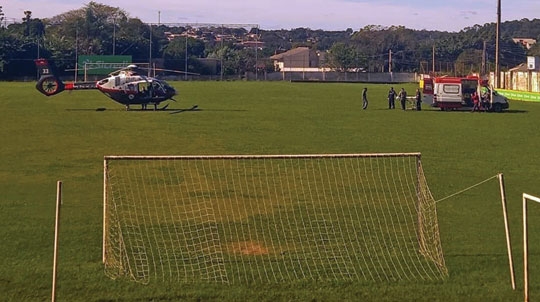 Pacientes chegam de helicóptero ao HCB