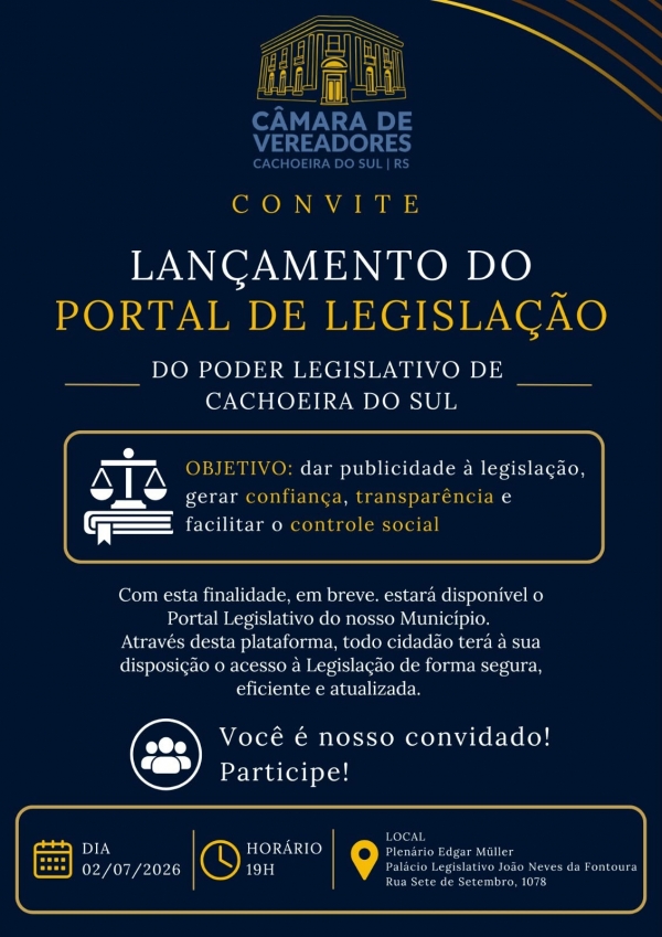Câmara de Vereadores lança novo portal de legislação municipal 
