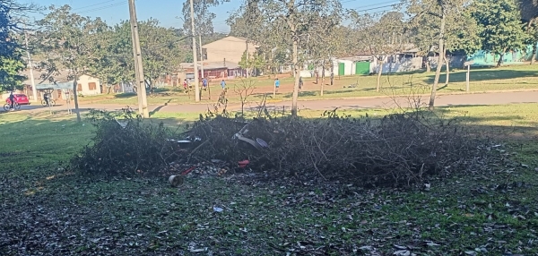 Moradora denuncia descarte irregular de lixo em praça do Bairro Promorar