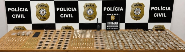 Três suspeitos de tráfico são presos pela Polícia Civil 