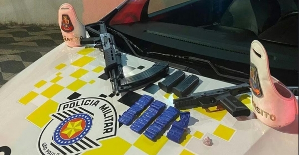 PM apreende fuzil e pistola em mala de cachoeirense em São Paulo 