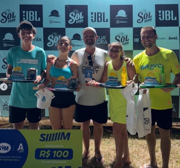 Jeniffer e Mathias são vice-campeões no beach tennis