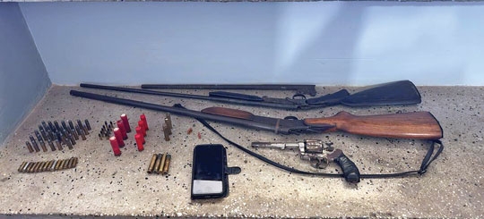 Armas apreendidas no interior