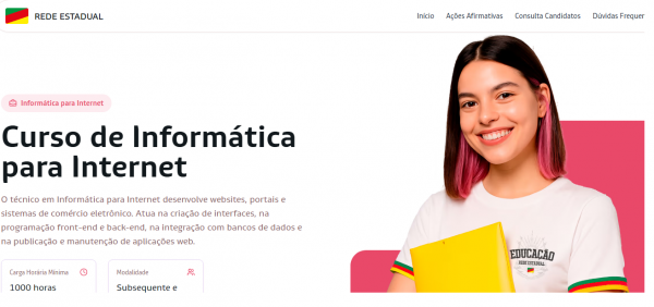 Estado está com inscrições abertas para cinco cursos técnicos
