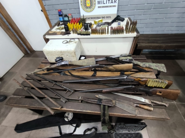 Operação da BM apreende sete armas em Cachoeira do Sul 