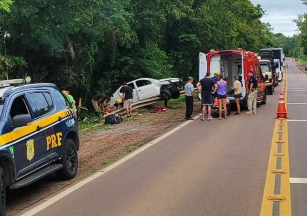 Quatro pessoas ficaram feridas em acidente em Cachoeira 