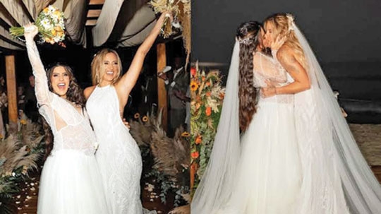 Lauana Prado e Tati Dias dizem “sim”; veja cliques da cerimônia de casamento