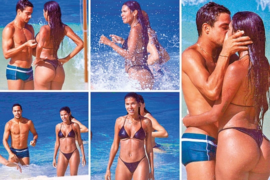 Pocah curte praia com namorado