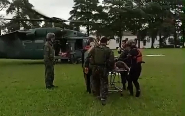 Paciente do HCB é levado de helicóptero para Santa Cruz do Sul
