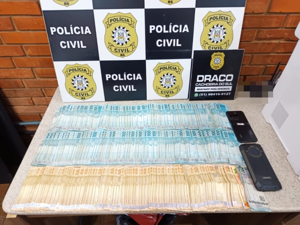 Operação da Polícia Civil pega R$ 28,4 mil em Cachoeira do Sul 