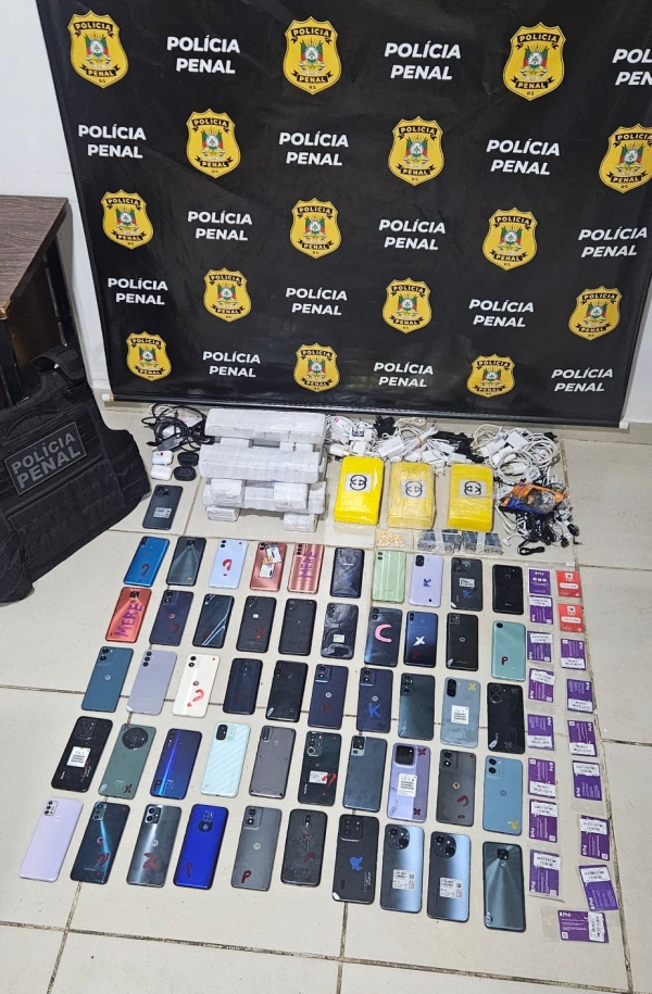 Polícia Penal barra entrada de 51 celulares e quase 10 quilos de drogas na cadeia