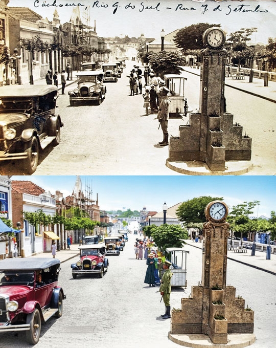 Imagens antigas de Cachoeira do Sul viraram vídeos coloridos