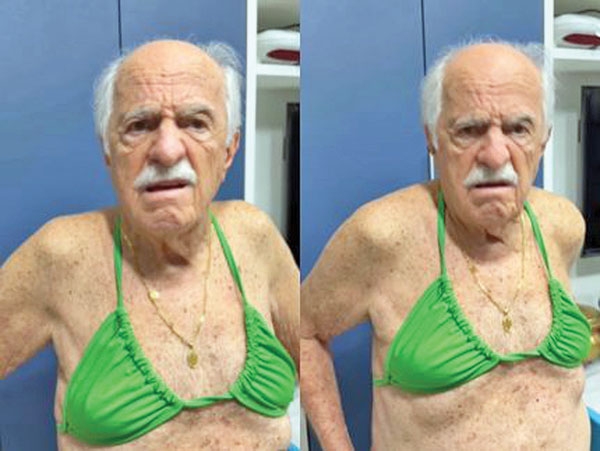 Ary Fontoura entra na trend do biquíni, veste um verde neon e reage: “Não Ficou bom” 